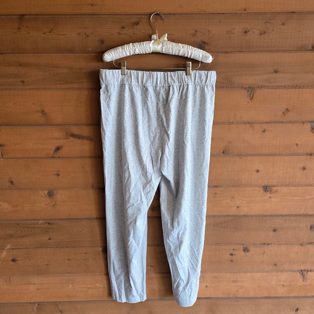 Eileen Fisher Pant Organic Cotton Heather Gray Pull On Med Straight Leg Bottom - Picture 2 of 6